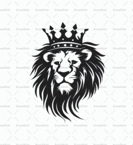 Majestätischer Löwe und Krone